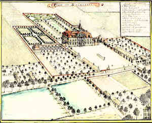 Plan von Bielwiese - Pałac wraz z założeniem ogrodowym, widok z lotu ptaka